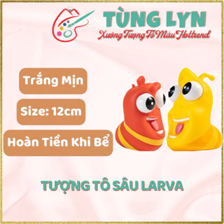 Tượng Tô Màu, Tô Tượng Sâu Larva, Size: 12cm - [CHƯA KÈM MÀU VÀ CỌ] - Tượng Thạch Cao Trắng Decor