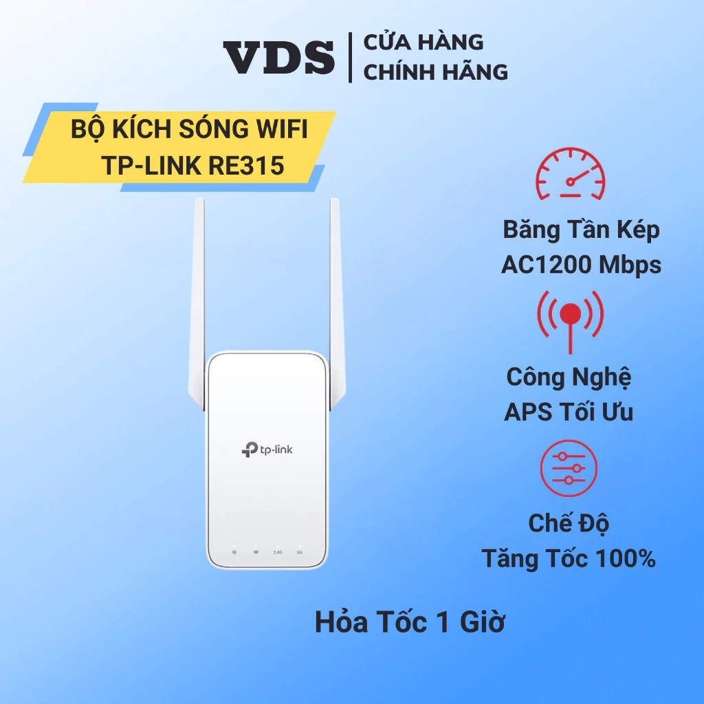 Bộ kích sóng wifi Mesh TP-Link RE315, repeater wifi Chuẩn AC1200- VDS SHOP