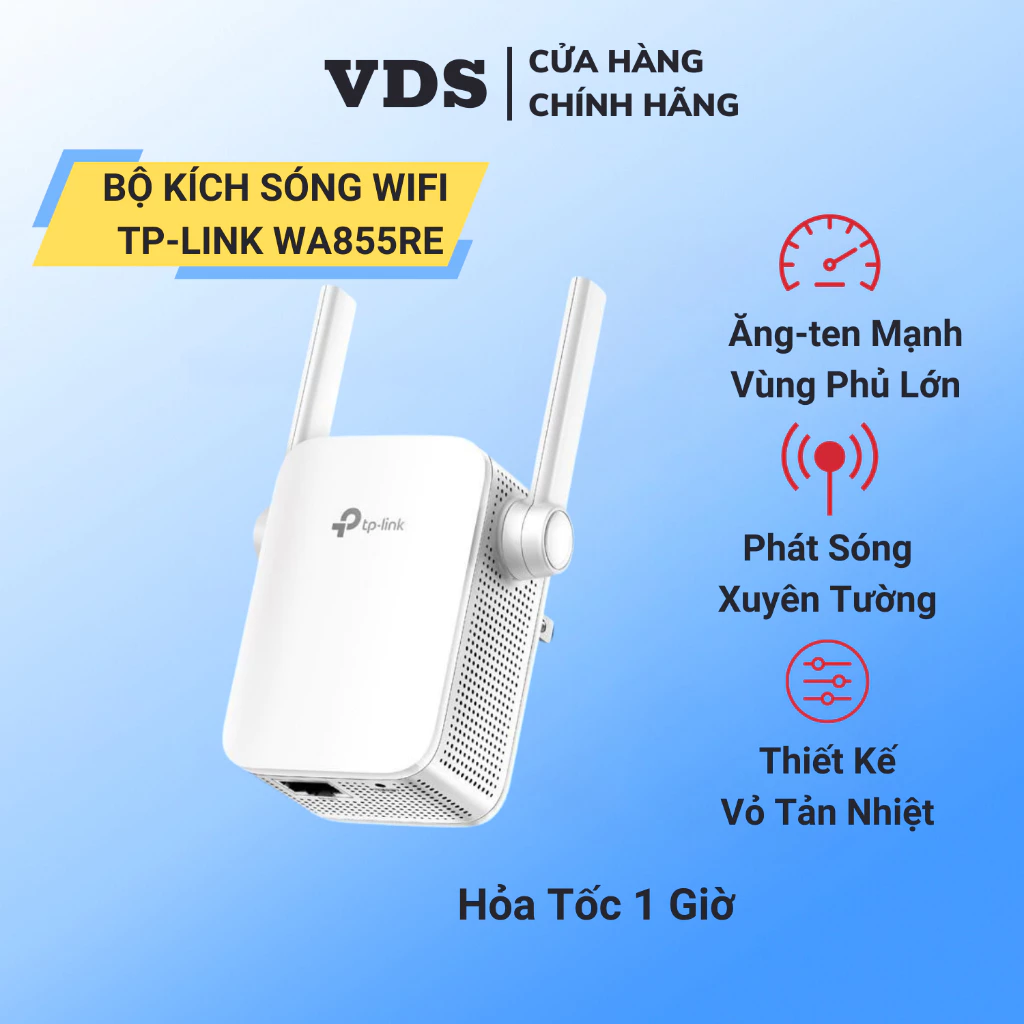 Bộ kích sóng wifi TP-Link TL-WA855RE repeater wifi Chuẩn N 300Mbps - VDS SHOP