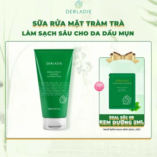 Sữa Rửa Mặt Tràm Trà Sạch Sâu, Kiềm Dầu Derladie Herbal Extract Care Deep Cleansing Foam 150ml