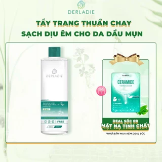 Tẩy Trang Thuần Chay Sạch Dịu Êm Cho Da Dầu Mụn Derladie Cleansing Water Witch Hazel Micellar Unsented 500ML