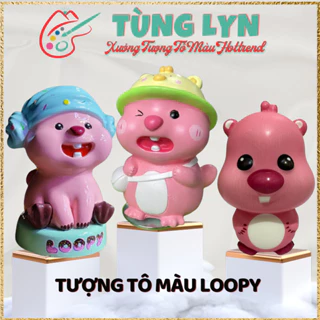 Tượng Tô Màu, Tô Tượng Loopy - [Tặng Dĩa Loopy] - [CHƯA KÈM MÀU] - Tượng Thạch Cao Trắng Decor