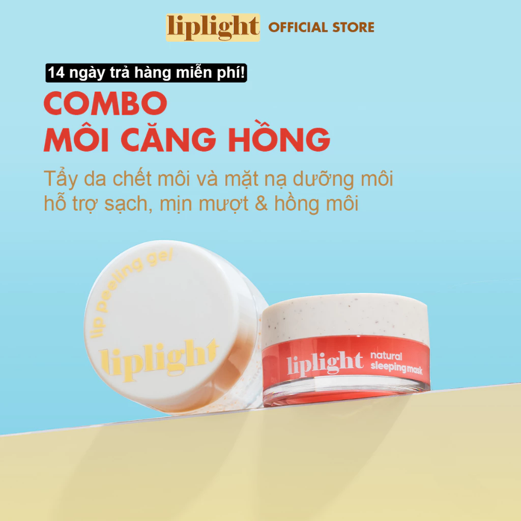 Combo giảm thâm môi, căng hồng môi Liplight gồm tẩy tế bào chết môi 25g và mặt nạ dưỡng hồng môi 07g (PHIÊN BẢN MỚI)