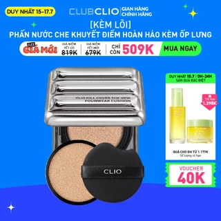 [Voucher 40K][Duy nhất 16.7] Phấn Nước Clio Kill Cover The New Founwear Cushion SPF50+ PA+++ (15g) (Tặng lõi refill)