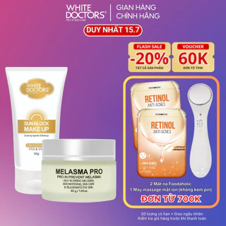 Bộ đôi giảm nám da thể nặng White Doctors - Sun Block Makeup và Melasma Pro