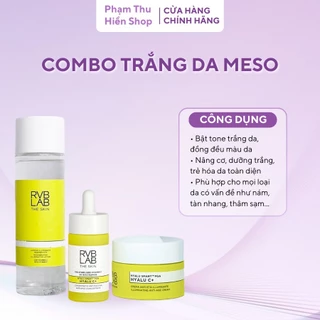 BỘ TRẮNG DA MESO - Sáng da, căng bóng RVBLAB của Ý (Toner/ Serum/ Kem dưỡng) - Phạm Thu Hiền Shop