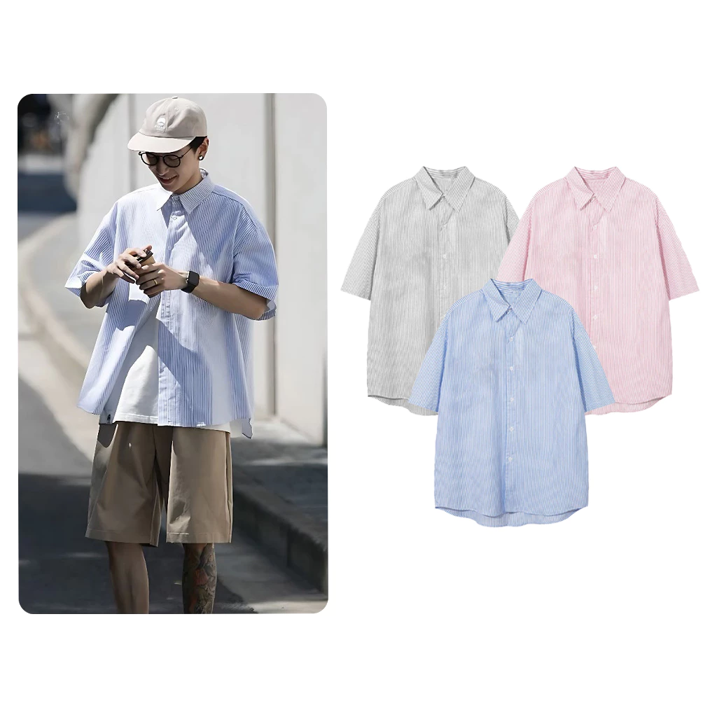 Áo Sơ Mi Ngắn Tay Vesca Local Brand Unisex Oxford Shirt 3 Màu Đen, Xanh Dương, Hồng - A8
