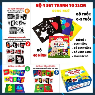 Thẻ Học Thông Minh, Bộ Thẻ Flash Card Kích Thích Thị Giác Cho Bé 0-1 Tuổi +