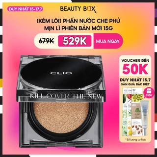 [Voucher 20K][Duy nhất 16.7] Phấn Nước Clio Che Khuyết Điểm Kill Cover The New Founwear Cushion SPF50+ PA+++ 15g