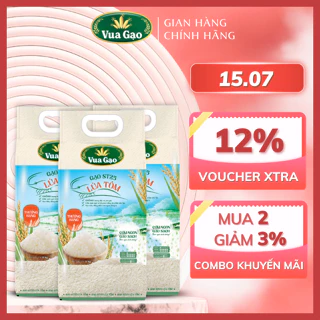 Combo 3 Túi Gạo ST25 Lúa Tôm 5kg – Thương hiệu Vua Gạo - Tổng 15kg