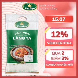 Gạo Thơm Làng Ta 2kg - Thương hiệu Vua Gạo - Cam kết date mới