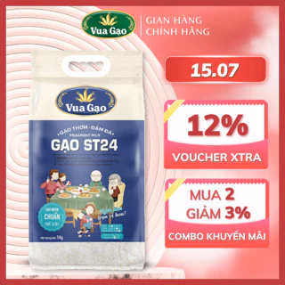 Gạo ST24 - Chính Hãng Vua Gạo - Túi 5kg (Cam kết date mới)