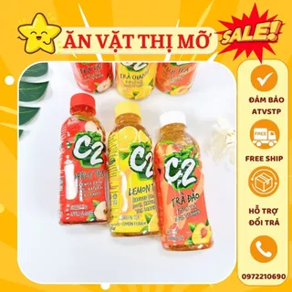 Nước C2 trà đào, trà chanh, trà táo 225ml Date mới, Ăn vặt Thị Mỡ