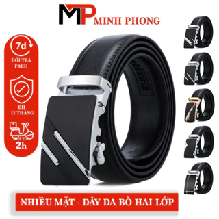 Thắt Lưng Nam Da Bò 2 Lớp Khóa Tự Động Hợp Kim Chống Gỉ, Dây Thắt Lưng Da Bò Nam siêu mềm- NHIỀU MẶT