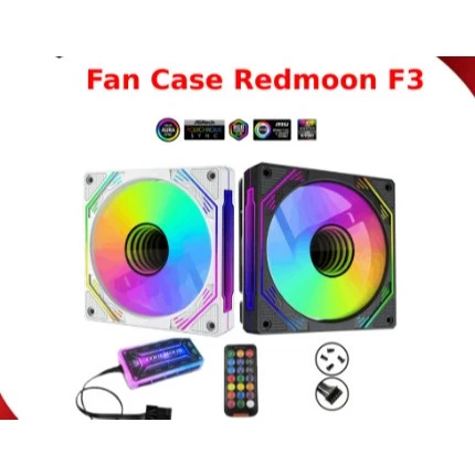 <FULL VAT> Kit Fan Led Case - Redmoon F3 - Đen/Trắng (sử dụng hub và remote) - Hàng Chính Hãng BH 3 Tháng