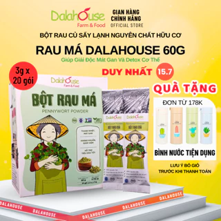 Bột Rau Má Dalahouse 60g - Giải Nhiệt Hạ Sốt Mát Gan, Giải Độc, Tăng Cường Trí Nhớ, Thị Lực