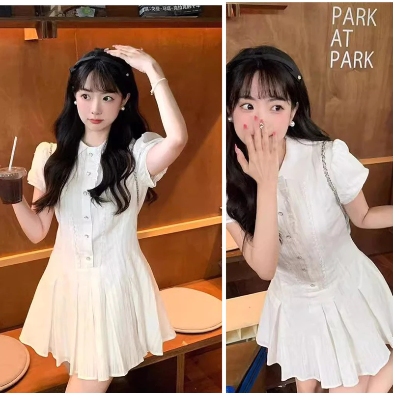 [NEW/ SẴN] Đầm/Váy sơ mi viền bèo xếp ly kèm quần bảo hộ Lira Dress V1412