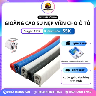 Cuộn 5m Gioăng Cao Su, Nẹp Viền Cửa Chữ U Lõi Thép Chống Va Đập Trầy Xước Cánh Cửa Ô Tô