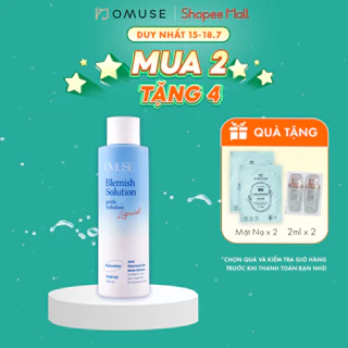 Nước hoa hồng tẩy da chết AHA kiềm dầu và cân bằng độ ẩm OMUSE Blemish Solution Gentle Hydrating Liquid 180ml