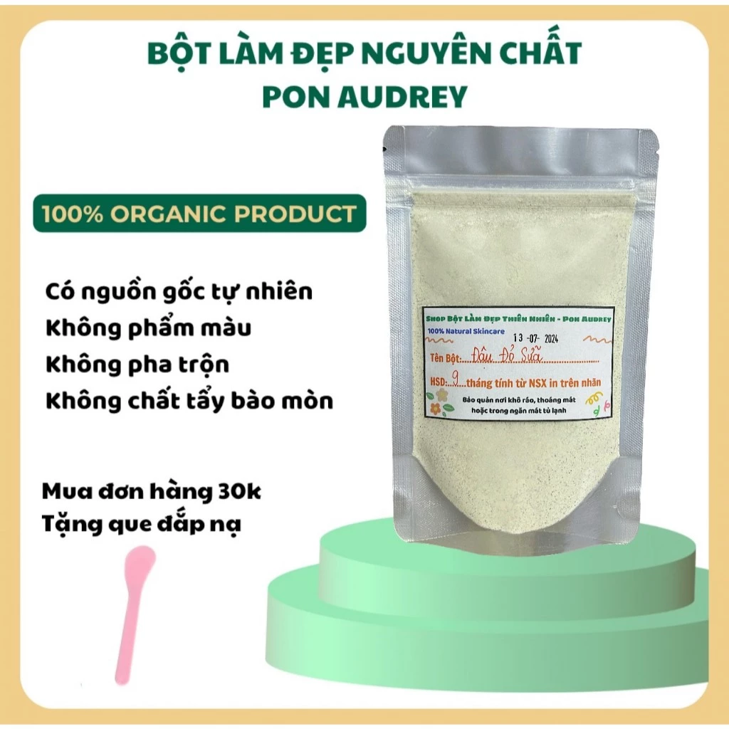 Bột đậu đỏ, đậu đỏ sữa non PON 1kg ủ trắng da, chống lão hóa, giảm thâm nám, trẻ hóa