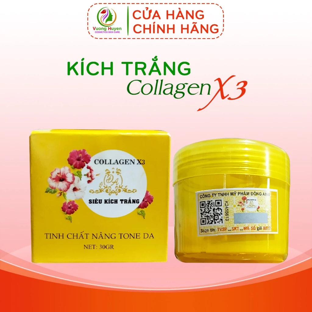 Kích trắng Collagen X3, làm trắng da, tái tạo da, mờ thâm nám, chống lão hóa, chống nhăn da, đông anh 30g