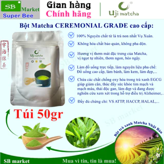 Bột Matcha CEREMONIAL GRADE 50GR nguyên chất, dùng trong pha chế, làm bánh, làm kem và làm đẹp da.