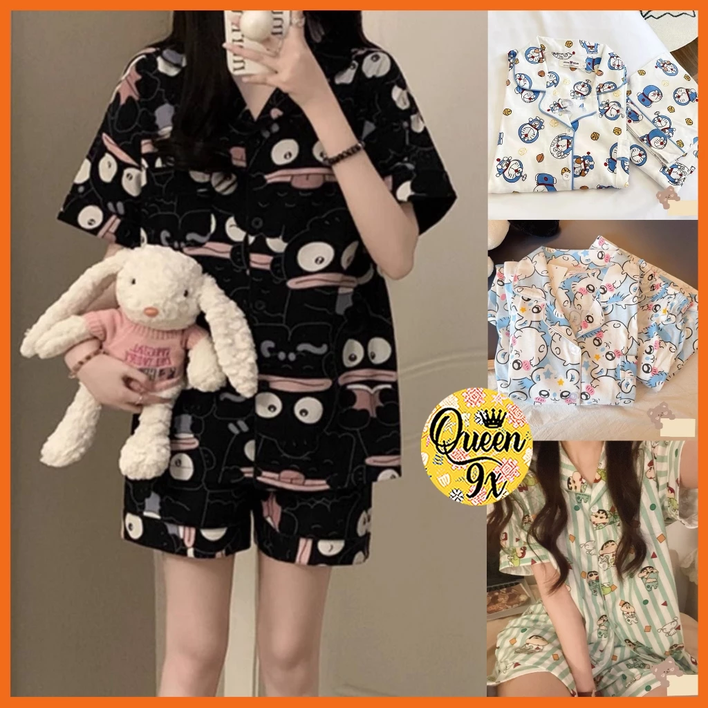 Bộ Pijama, Đồ Bộ Mặc Ở Nhà Cho Nữ Dáng Cộc xinh xắn dễ thương Perry đen