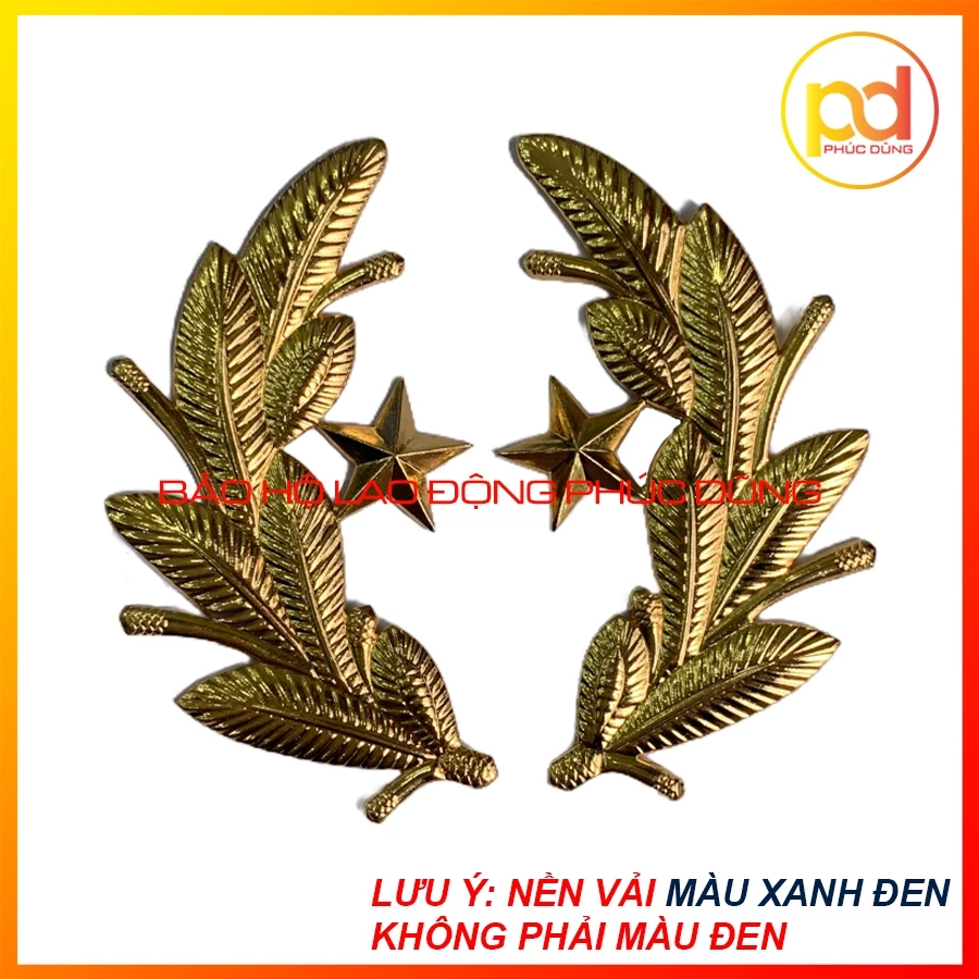 Cành tùng bông lúa đồng phục bảo vệ bằng đồng chuyên nghiệp sang trọng giá rẻ gắn cổ áo bảo vệ
