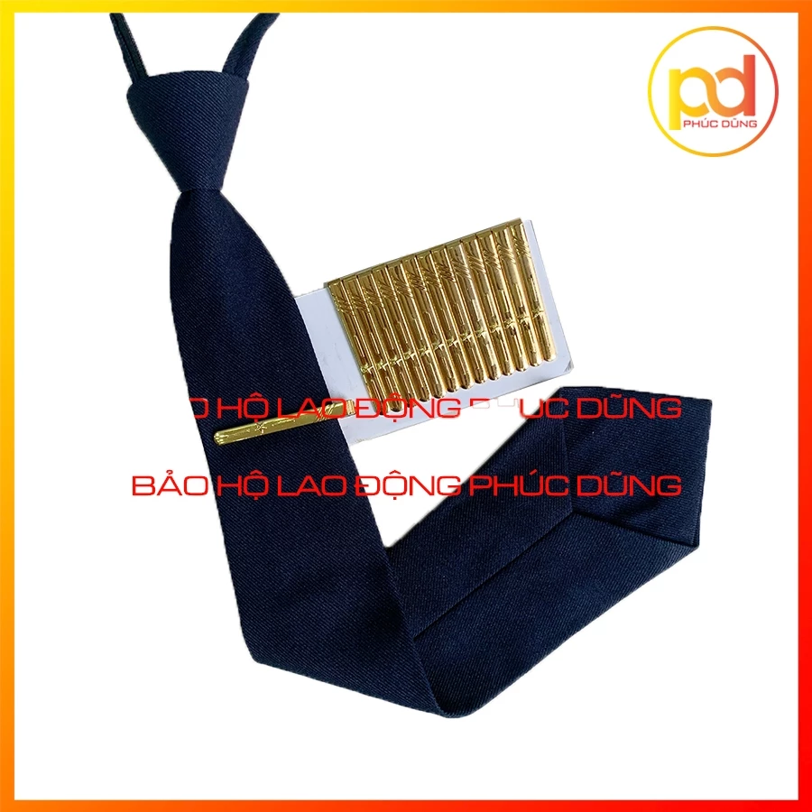 Combo cà vạt đồng phục bảo vệ chuyên nghiệp và kẹp cà vạt giá rẻ sang trọng