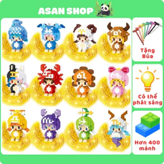 Mô hình lắp ráp cung hoàng đạo phát sáng, Mô hình lego lắp ráp trang trí bàn học cute cho trẻ em, Asanshop