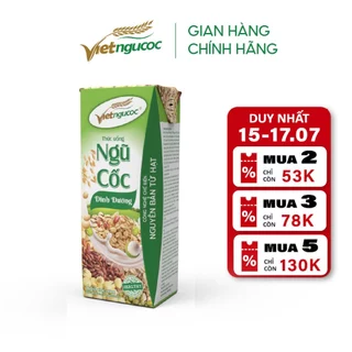 Lốc 4 Hộp Sữa Ngũ Cốc Dinh Dưỡng VIỆT NGŨ CỐC Hương Dừa Thơm Béo Uống Liền 180ml/Hộp