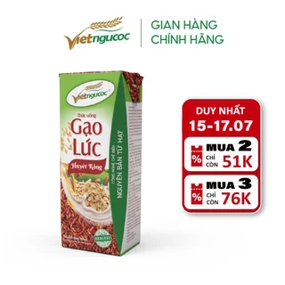 Lốc 4 Hộp Sữa Gạo Lức Huyết Rồng VIỆT NGŨ CỐC Uống Liền Bổ Sung Chất Xơ Vitamin Thanh Lọc Cơ Thể 180ml/hộp