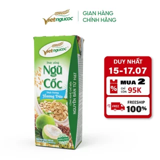 Combo 2 Lốc Sữa Ngũ Cốc Dinh Dưỡng VIỆT NGŨ CỐC Hương Dừa Thơm Béo Uống Liền 180ml/Hộp