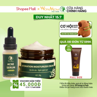 Combo serum và kem dưỡng da mụn WonMom