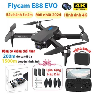 Flycam e88 EVO, Máy bay điều khiển từ xa camera 4k, Bay cao 200m, Bay xa tối đa 1500m