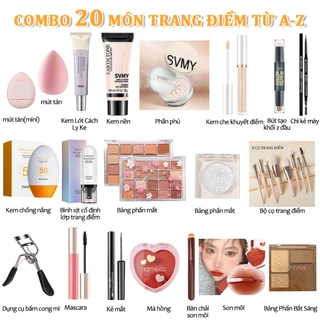 Bộ mỹ phẩm bộ trang điểm đầy đủ 20 món Mascara+chì kẻ mày+kẻ mắt+tạo đường viền+phấn mắt+phấn phủ+kem nền-BJ-T20B01