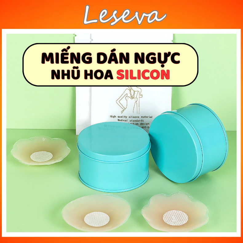 Miếng dán ngực, Hộp 4 đôi dán nhũ hoa Silicon dán đầu ti dùng được nhiều lần siêu mềm không lộ DN03