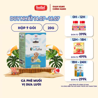 Cà phê muối SaltCoffee vị dưa lưới cà phê hòa tan dạng gói tiện lợi (Hộp 9 gói x 20g) - Yến Việt