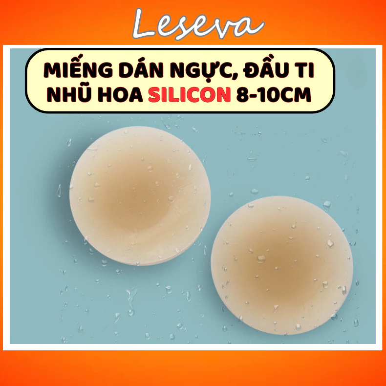 Miếng dán ngực size to 8cm 10cm DN02, Hộp 1 đôi dán nhũ hoa Silicon dán đầu ti dùng lại được nhiều lần - LESEVA