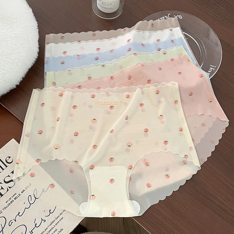 SET 10 Quần Lót Nữ Su Lụa Thạch Tàng Hình Cao Cấp Không Lộ Viền Mềm Mịn Thạch Dâu Tây HD077