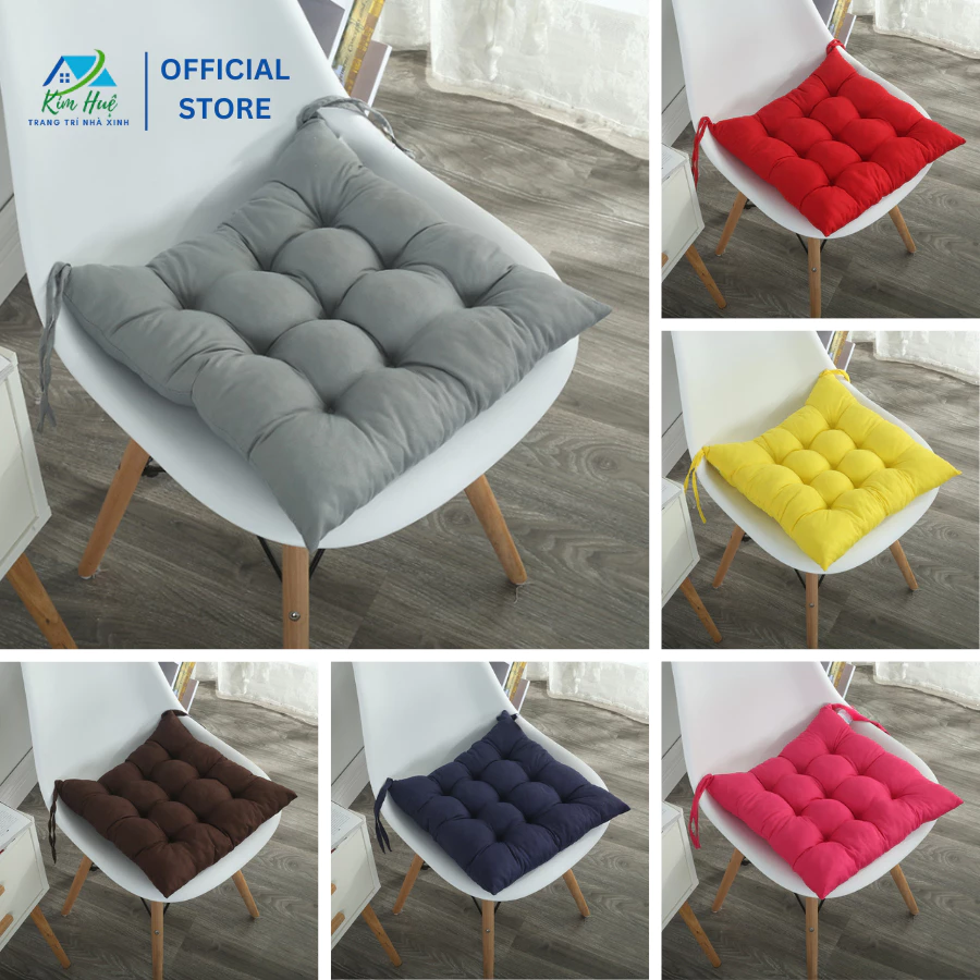 Đệm ngồi lót ghế văn phòng tròn - Gối tựa vuông trần bông êm mềm kích thước 40x40cm thảm ngồi bệt ngồi thiền - KH X41