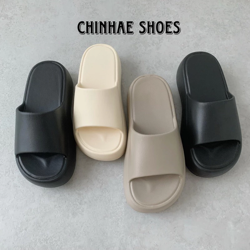 Dép lê quai ngang xixitao tăng chiều cao 4cm Eva siêu nhẹ chống nước chống trơn trượt nhiều màu sắc cho nữ D015
