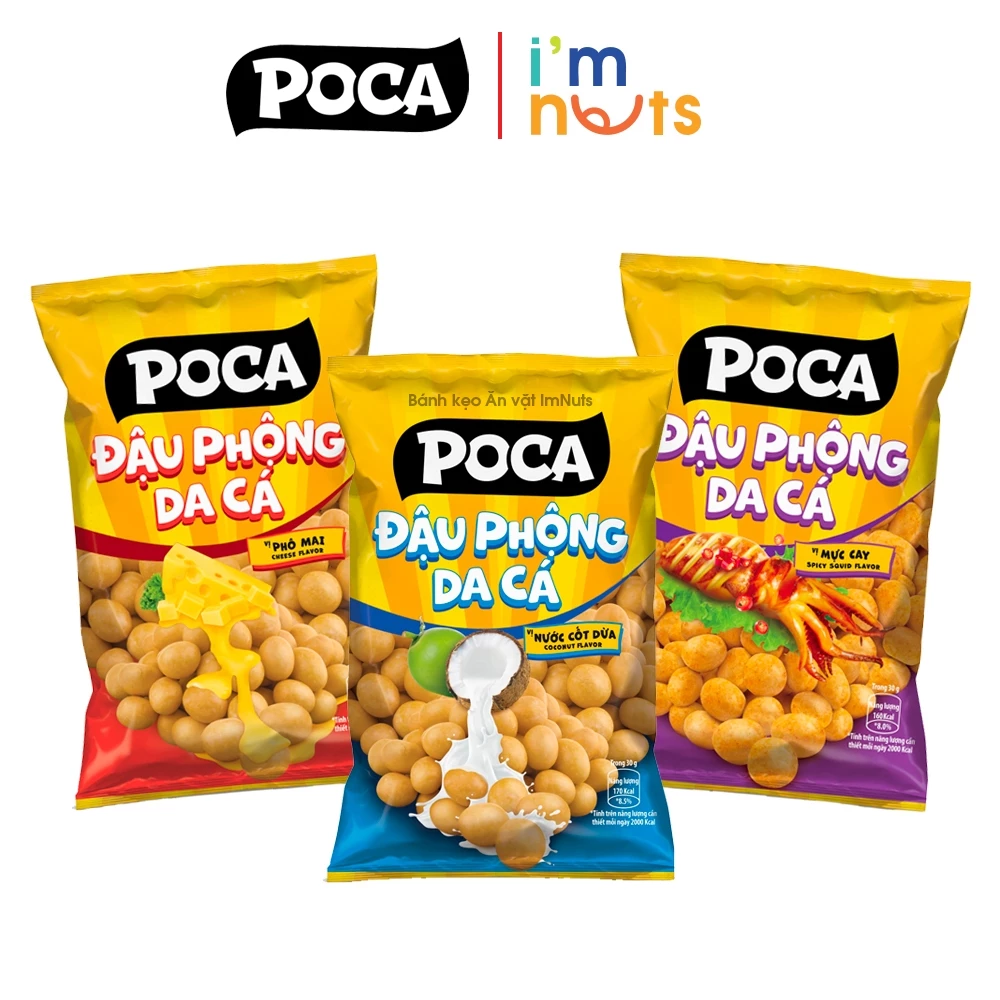 Snack Đậu Phộng Da Cá Poca Đủ Vị Gói Nhỏ 30g