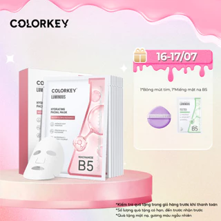 1 Hộp 10 Miếng Mặt Nạ Giấy COLORKEY LUMINOUS Vitamin B5 Giúp Cấp Ẩm, Hỗ Trợ Phục Hồi Làn Da Nhiều Dưỡng Chất 25ml/miếng