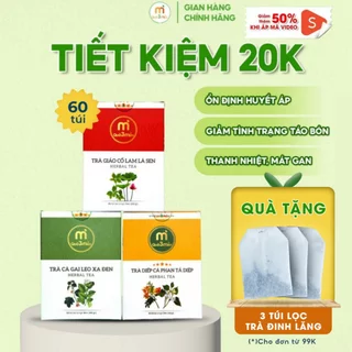 Combo 3 hộp Trà Thảo Mộc hộp 60 túi thương hiệu Quà 3 Miền