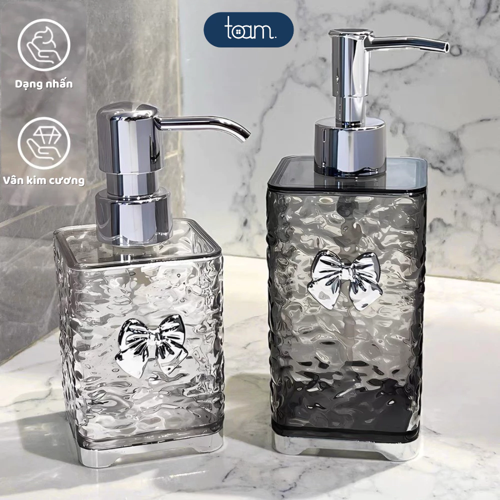 Chai Chiết Dầu Gội Sữa Tắm, Bình Đựng Nước Rửa Tay Vân Kim Cương Sang Trọng Nhỏ Gọn