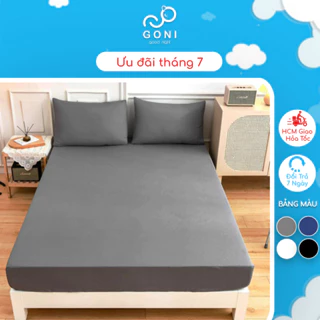 Bộ Ga Gối Cotton Tici GONI Drap Giường Đủ Màu Đủ Kích Thước Trải Nệm Không Kèm Ruột