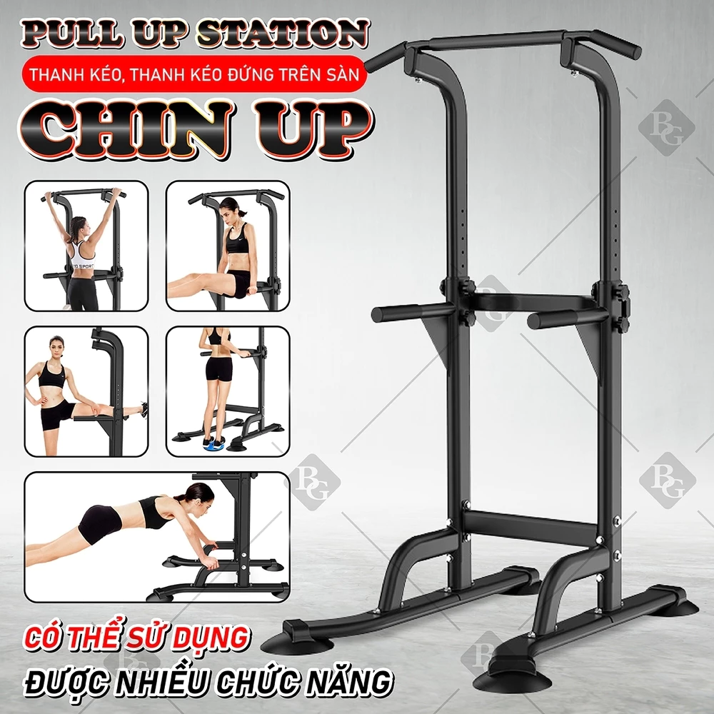 BG Bộ xà đơn xà kép đa năng cao cấp thiết kế mới PULL UP STATION CHIN UP - CU103