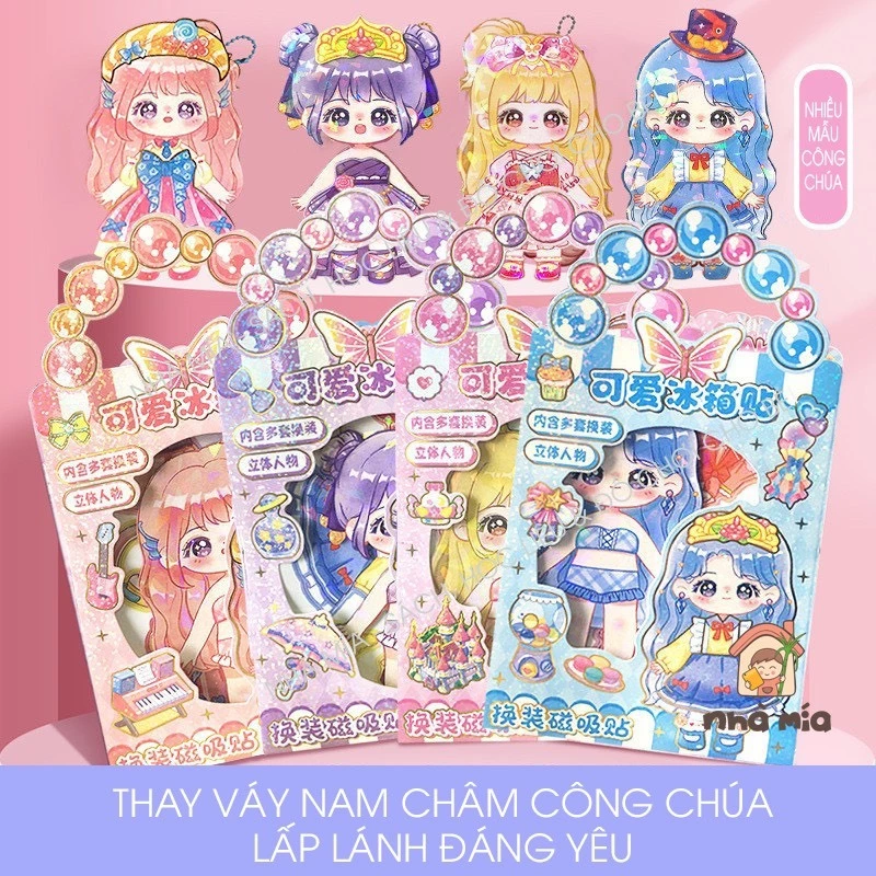 Đồ chơi thay váy nam châm công chúa nhiều mẫu Tiệm Nhà Mía, trò chơi lắp ghép sáng tạo cho bé gái