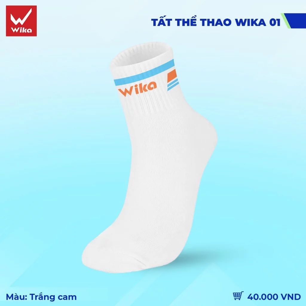 Tất Wika 01,Chất liệu 70% cotton co dãn tốt,chống vi khuẩn giúp cho chân luôn khô thoáng, không lưu trữ mùi mồ hôi